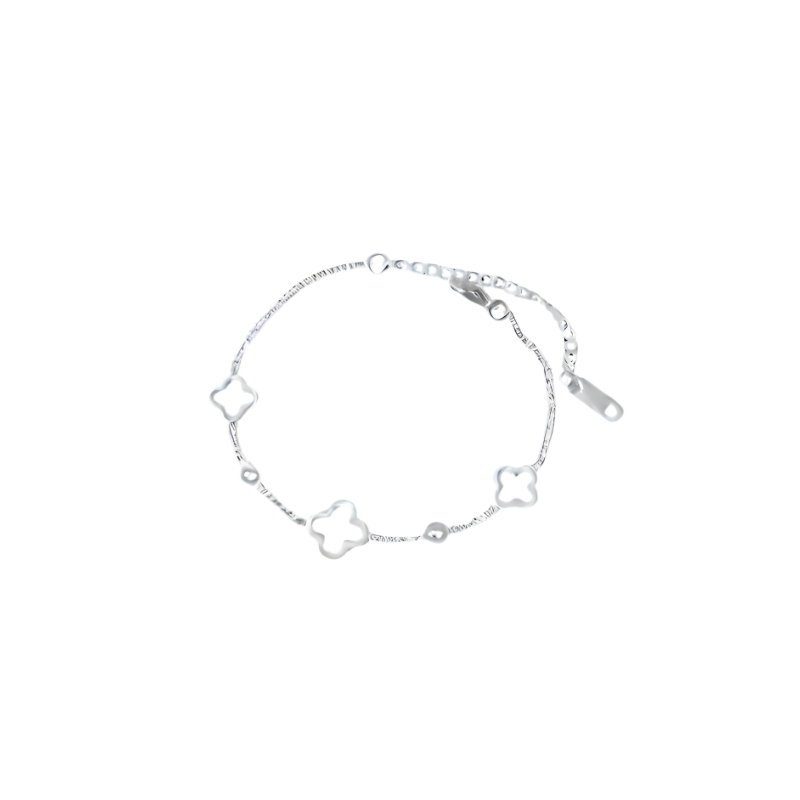 Levoire | Bracelet Avec Des Feuilles De Trèfle Ouvertes Argent
