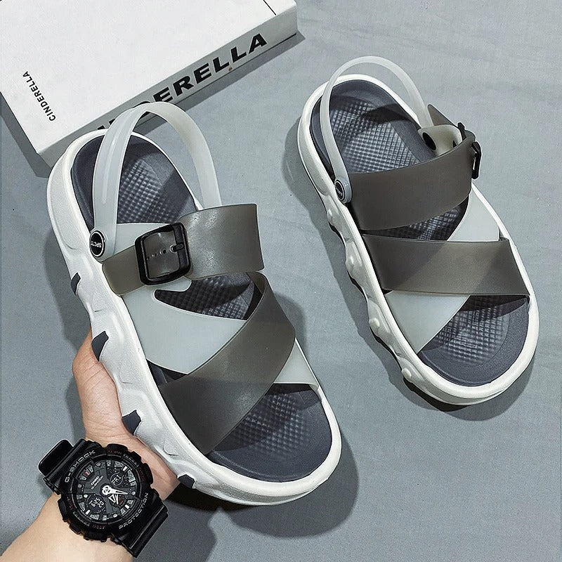 Levoire | Sandales Polyvalentes Pour Toutes Les Occasions Gris et blanc