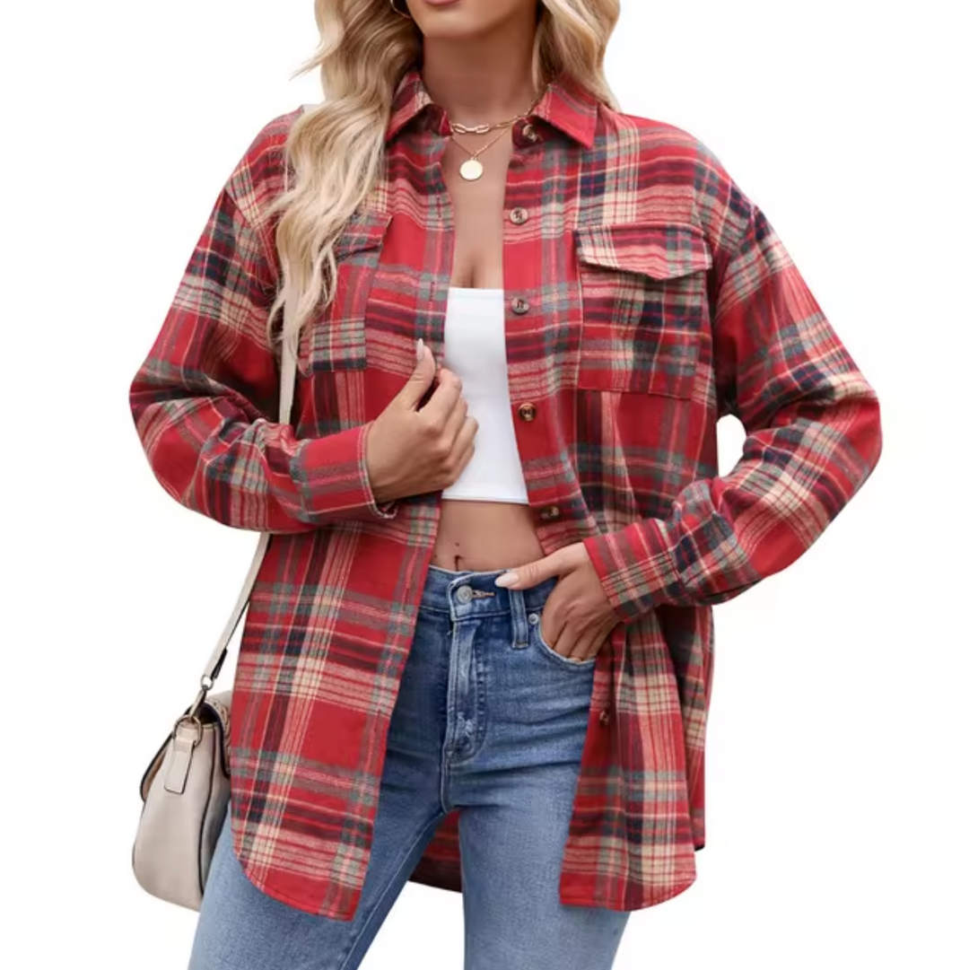 Levoire | Chemise À Manches Longues À Carreaux Rot Noir