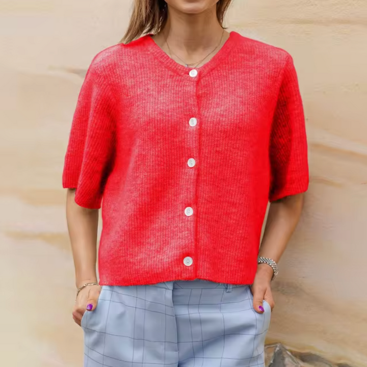 Levoire | Veste En Tricot Courte Avec Boutons Pour Femmes Rot