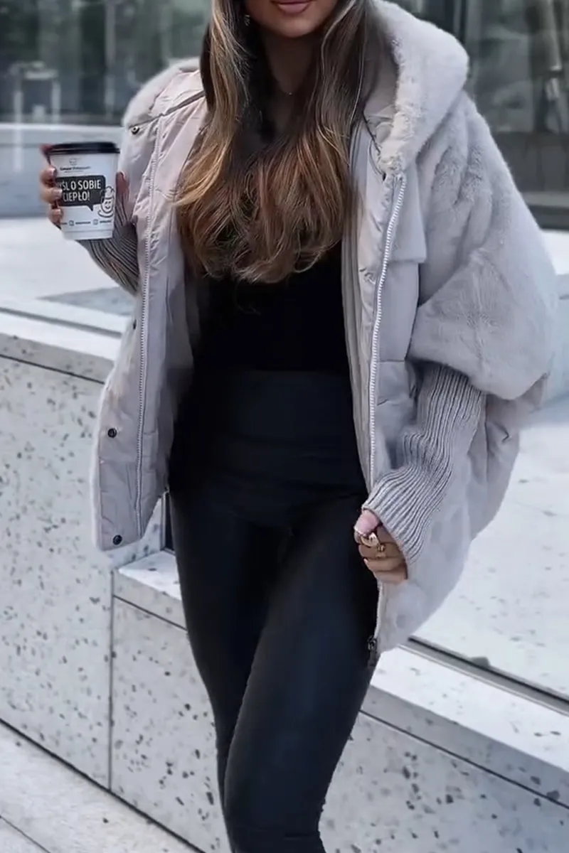 Levoire | Veste Bomber Femme Avec Capuche Gris