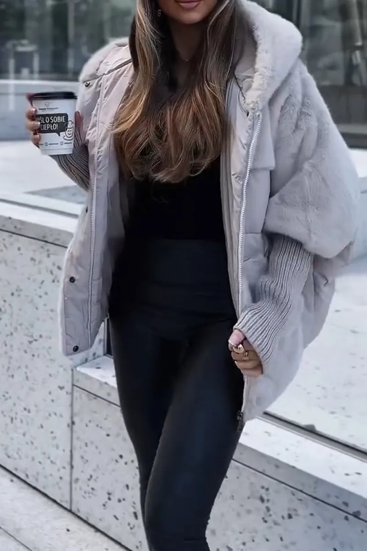 Levoire | Veste Bomber Femme Avec Capuche Gris