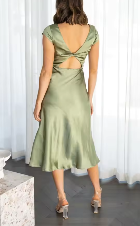 Levoire | Robe Femme Robe Midi Élégante Femme Avec Dos Nu
