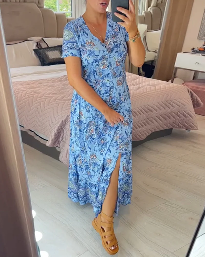 Levoire | Robe à décolleté en V et imprimé floral