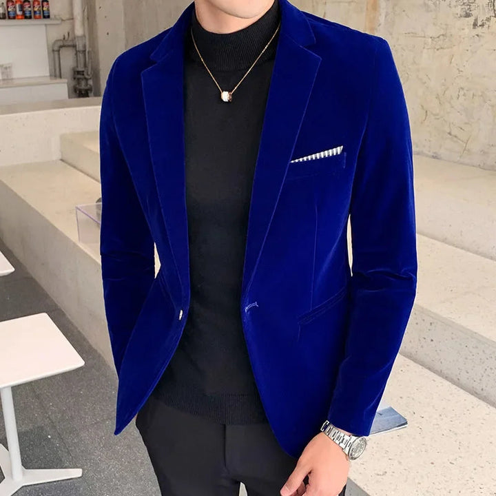 Levoire | Veste en velours luxueuse pour hommes Bleu