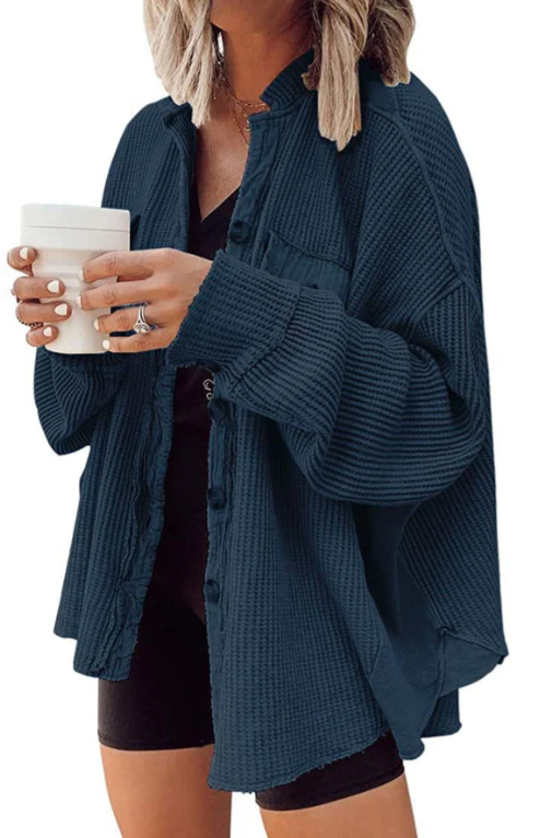 Levoire | Chemise-Vest Avec Boutons Pour Style Décontracté Bleu marine