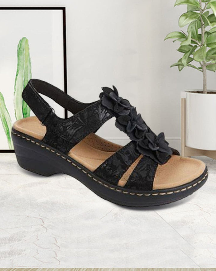 Levoire | Sandales Pour Femmes Avec Talons Compensés Noir