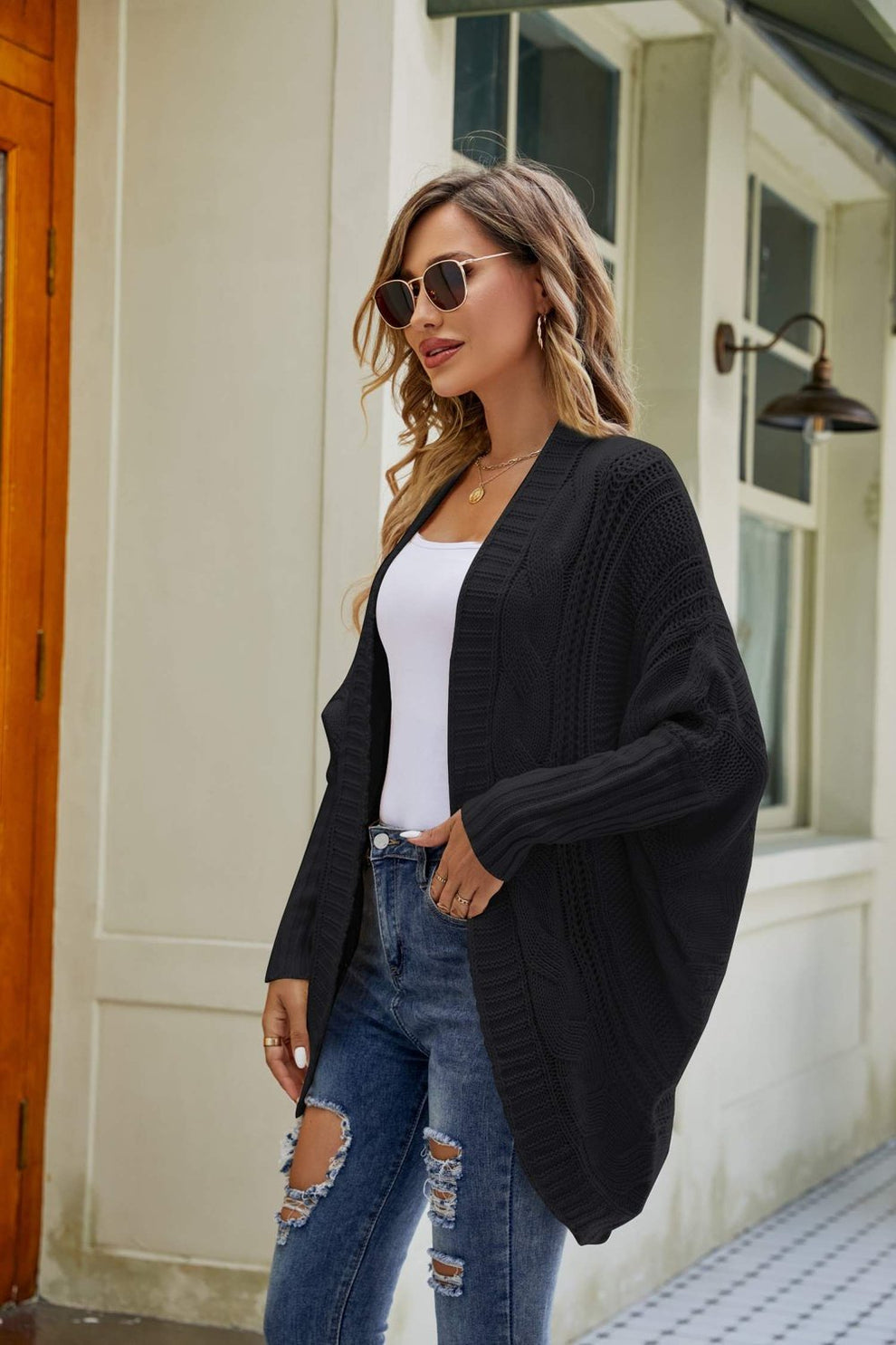Levoire | Cardi Open Avec Des Manches Dolman Larges