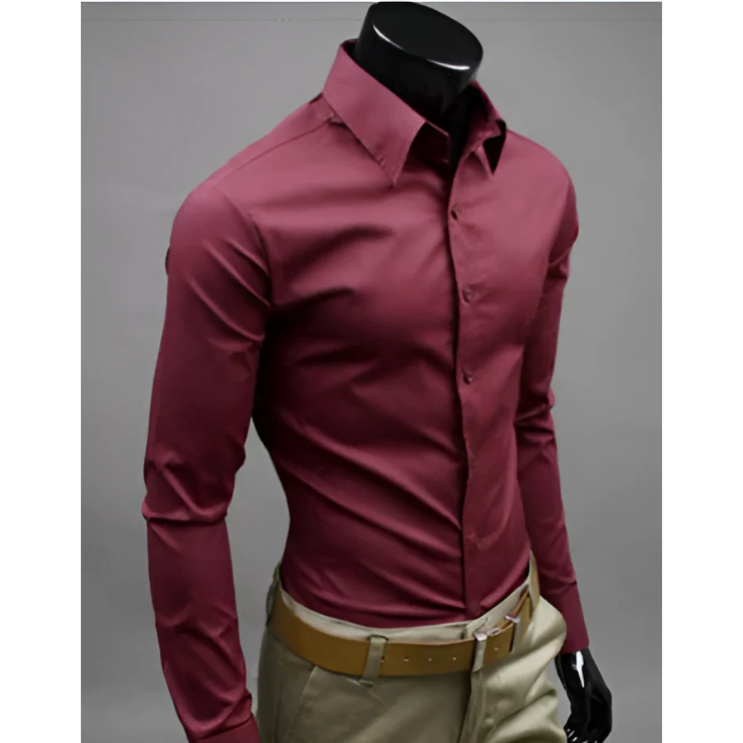 Levoire | Blouse à manches longues Slim Fit avec fermeture à boutons Rot