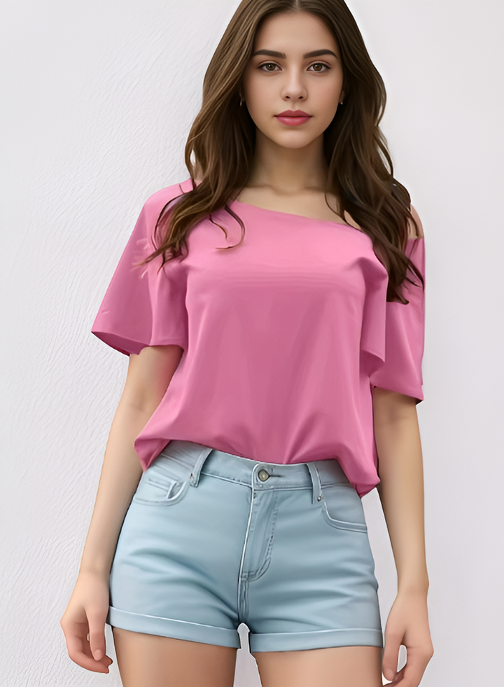 Levoire | Blouse Tendance Avec Ourlet En Dentelle Rosa