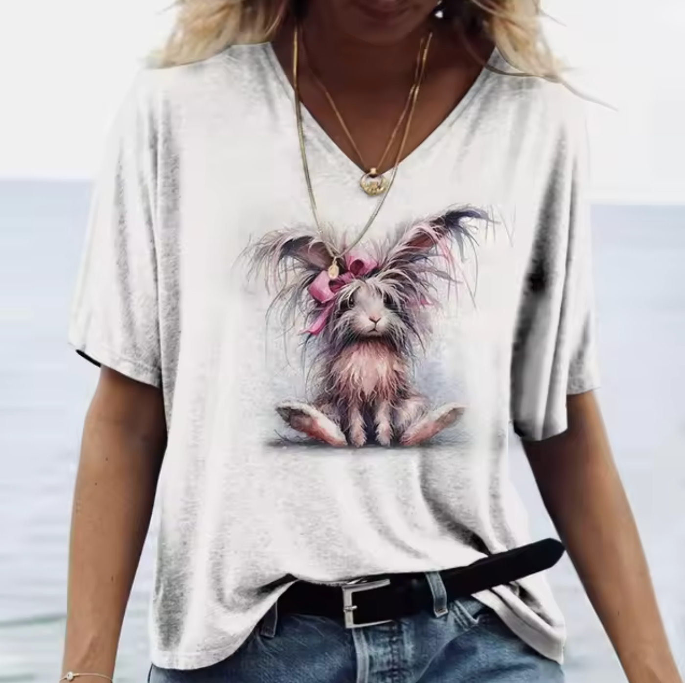 Levoire | T-Shirts Blancs Avec Motifs De Lapins Lapin blanc 5