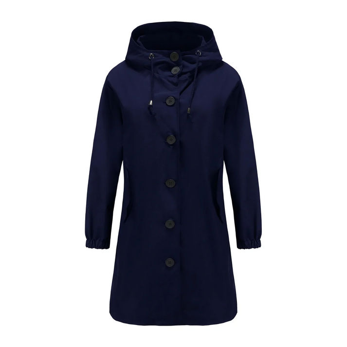Levoire | Cape Pour Femmes Avec Capuche Et Boutons Pratiques Bleu