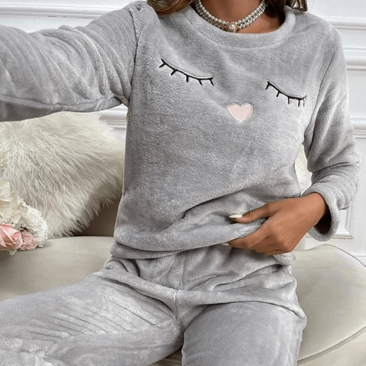 Levoire | Ensemble De Nuit Confortable Avec Manches Longues Et Impressions Brodées