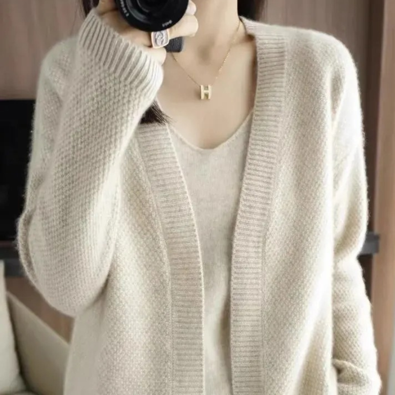 Levoire | Gilet Femme Ouvert Doux en Maille Superposé Blanc