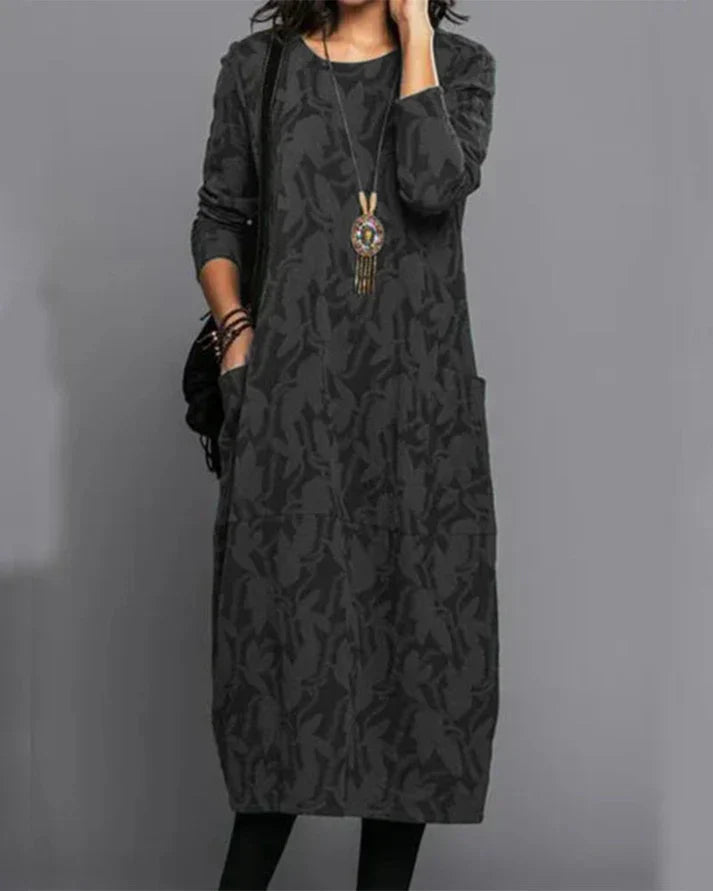Levoire | Robe Longue Élégante Avec Poche Noir