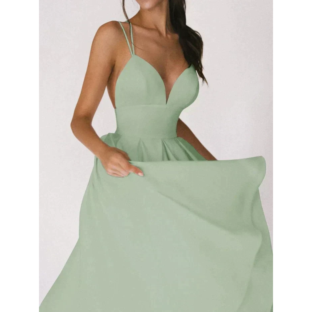 Levoire | Robe midi élégante pour événements du soir pour femmes Vert