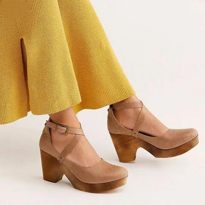 Levoire | Sandales À Levoire | Talons Pour - Femmes, Avec Lanières À La Cheville - Élégantes Kaki