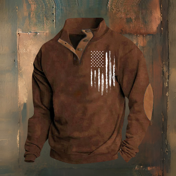 Levoire | Pull Avec Imprimé Drapeau Vintage Braun