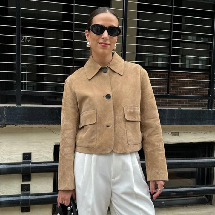 Levoire | Beige Blouson En Cuir