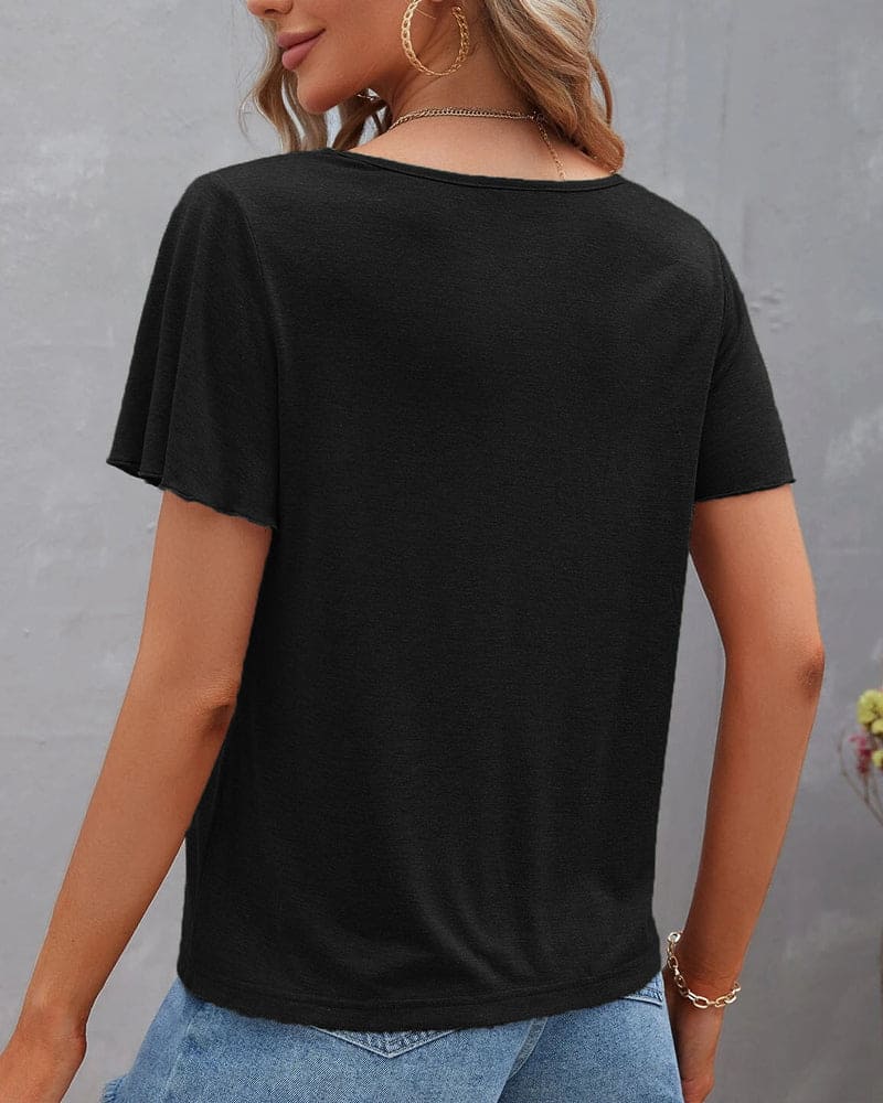 Levoire | T-Shirt Avec Un Décolleté Dans Une Couleur Unie