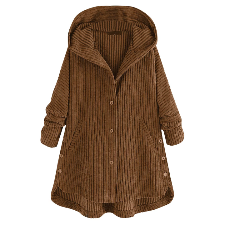 Levoire | Veste En Velours Côtelé Stylée Avec Capuche Braun