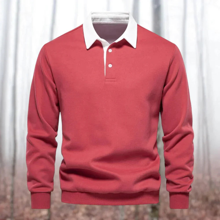 Levoire | Polo Shirt Avec Manches Longues FR Hommes Chic Rot