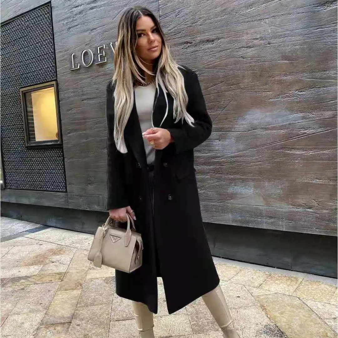Levoire | Manteau Trench Grande Taille Élégant Noir
