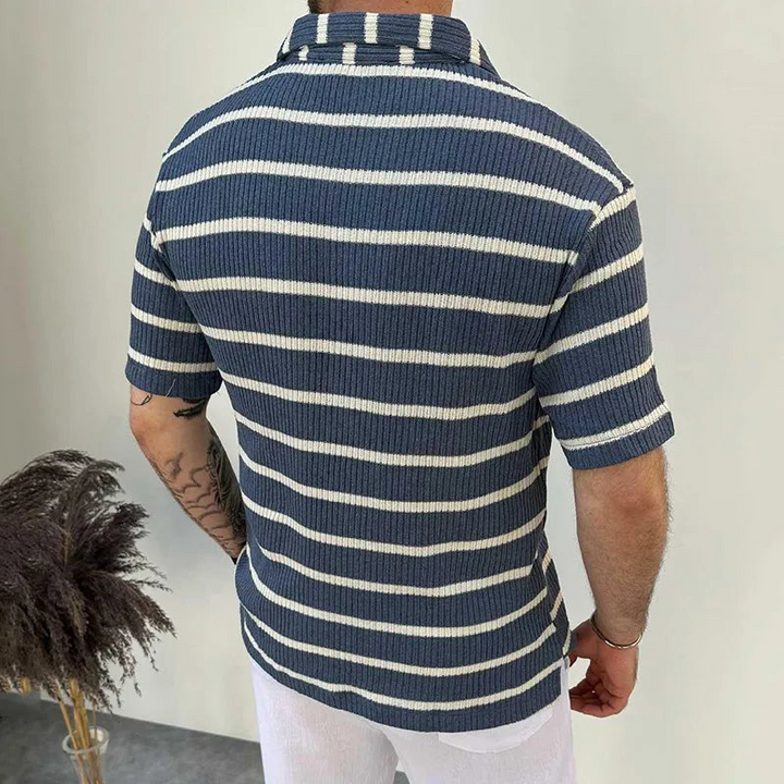 Levoire | T-Shirt Rayé Pour Hommes À Manches Courtes