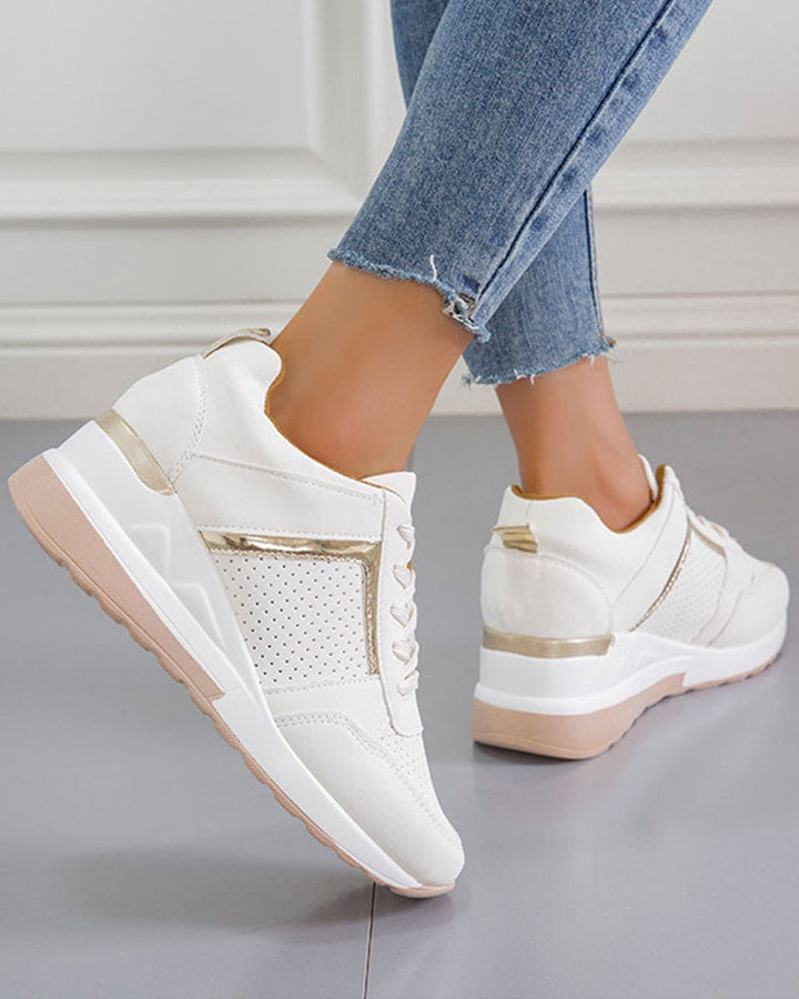 Levoire | Baskets Avec Un Mesh Et Un Talon Compensé Blanc