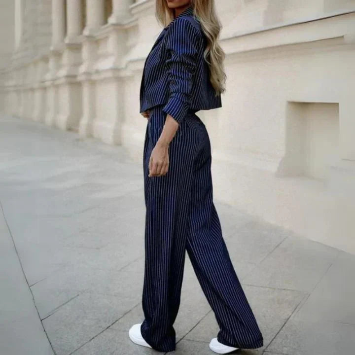 Levoire | Ensemble De Blazer 2 Pièces Et Pantalon Large Pour Femmes