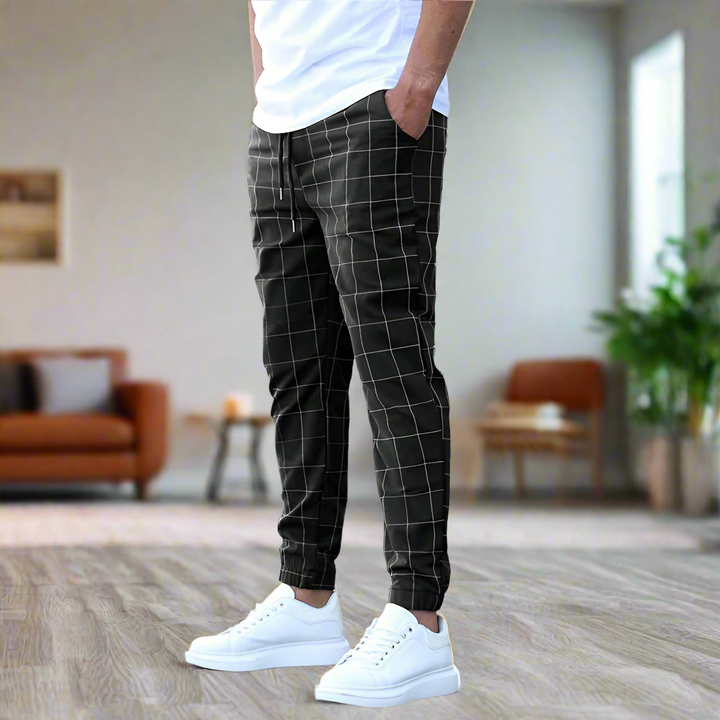 Levoire | Pantalon Homme Avec Motif Carreaux À La Mode