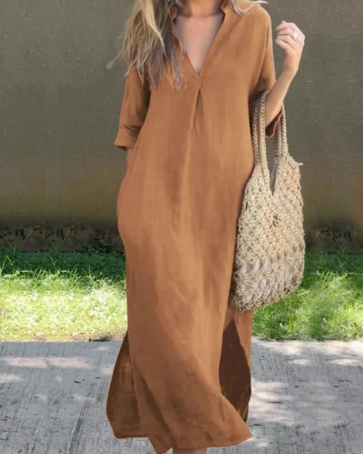 Levoire | Robe Élégante Pour Toute Saison Khaki