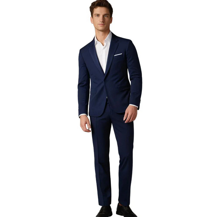 Levoire | Veste et pantalon pour hommes Veste cintrée Costume deux pièces pour hommes Bleu marine