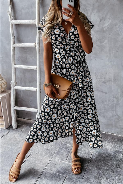 Levoire | Robe midi à imprimé marguerite