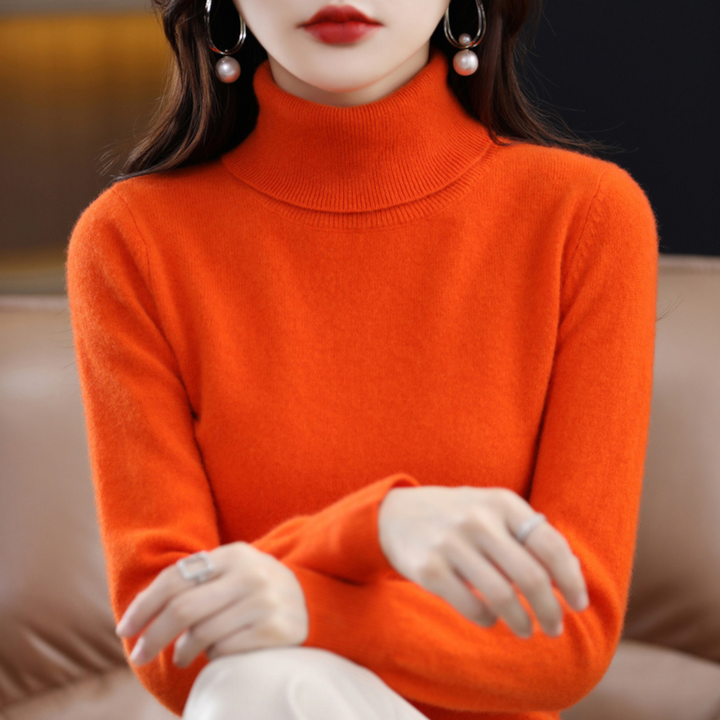 Levoire | Pull Col Roulé Avec Sensation Cachemire Orange
