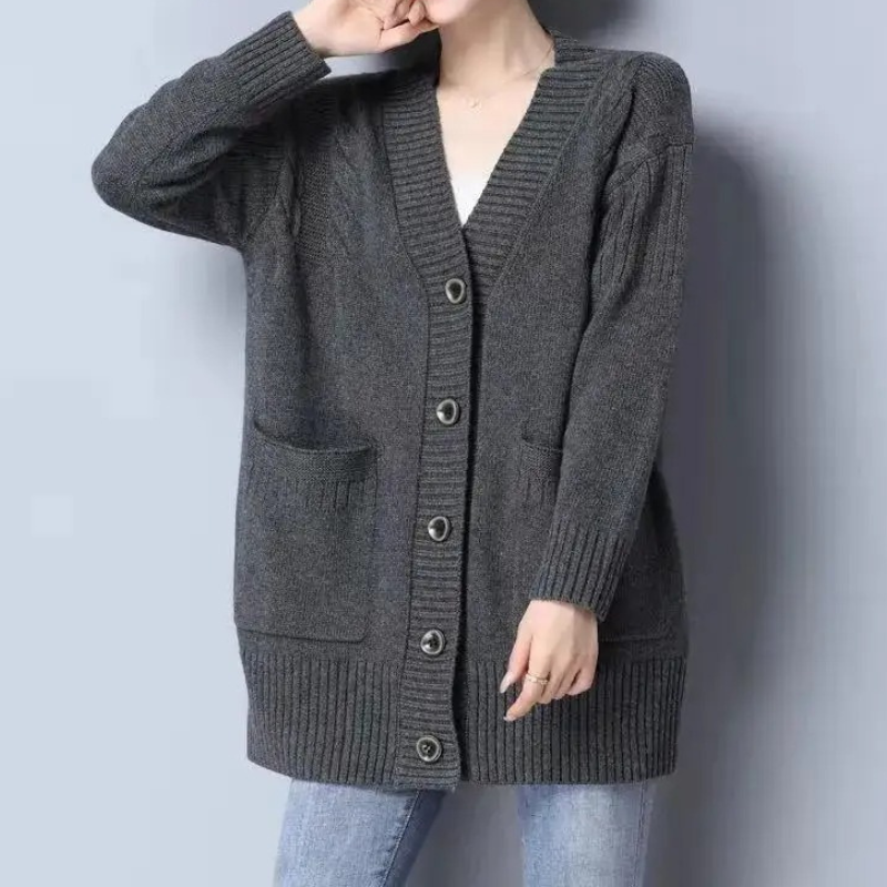 Levoire | Gilet femme ouvert à poches et manches longues Gris