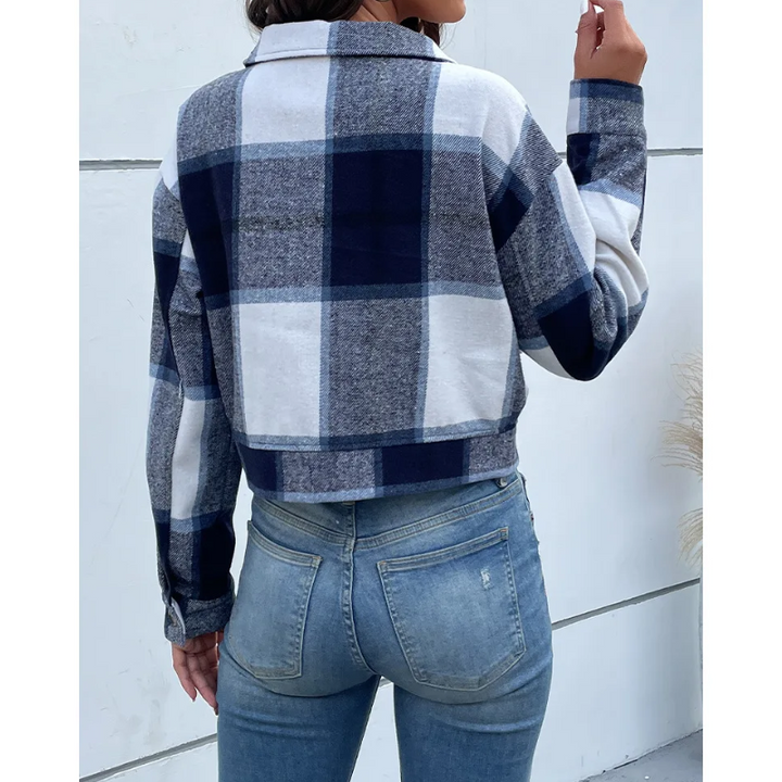 Levoire | Veste Bombardier À Manches Longues À Motif À Carreaux Et Boutons