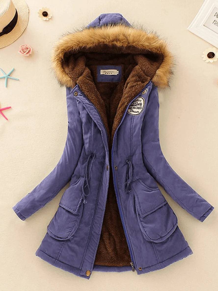 Levoire | Parka Femme En Version Mi-Longue Avec Fermeture Éclair Bleu