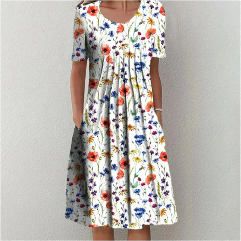 Levoire | Robe En Lin Blanc Rouge