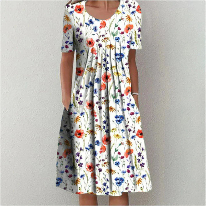 Levoire | Robe En Lin Blanc Rouge