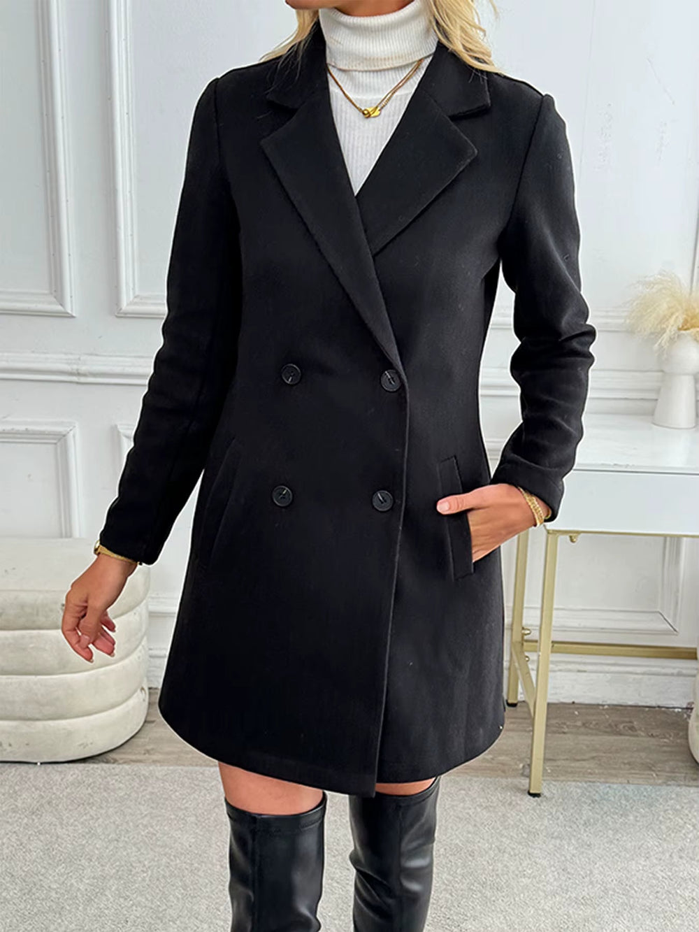 Levoire | Veste Bleue Élégante Avec Fermetures À Boutons Doubles