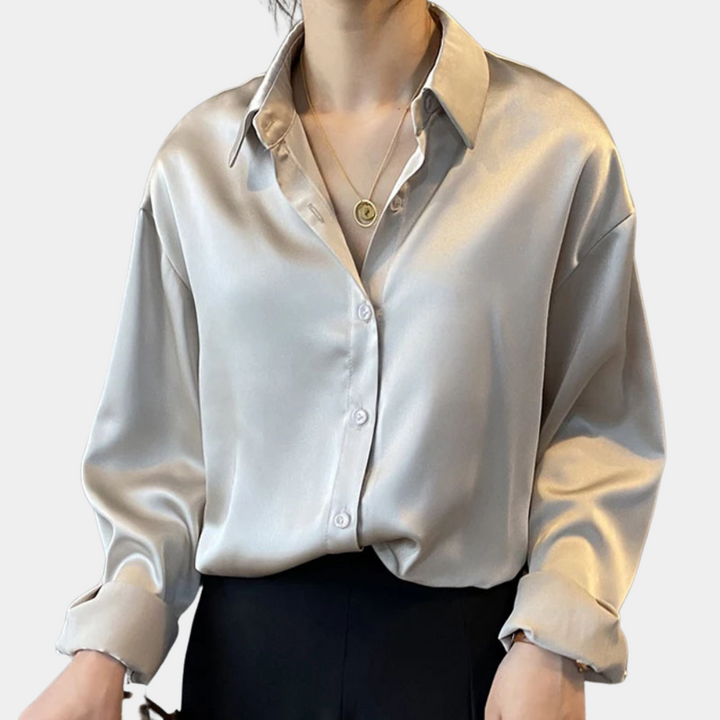 Levoire | Chemisier Élégant pour Femmes Blouse Classique Chic pour Femmes Abricot