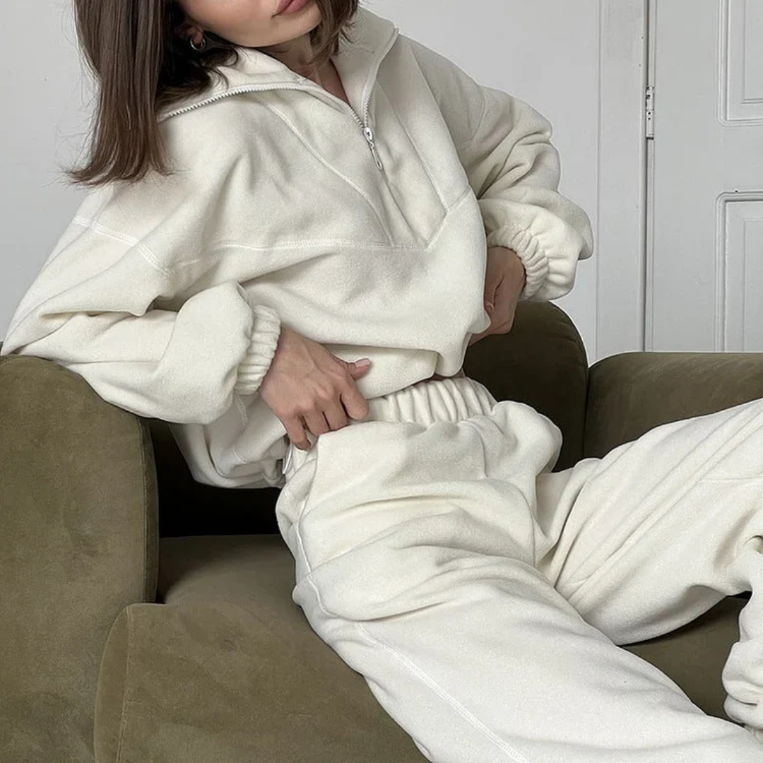 Levoire | Pull Avec Col Pour Femmes Chaud Blanc