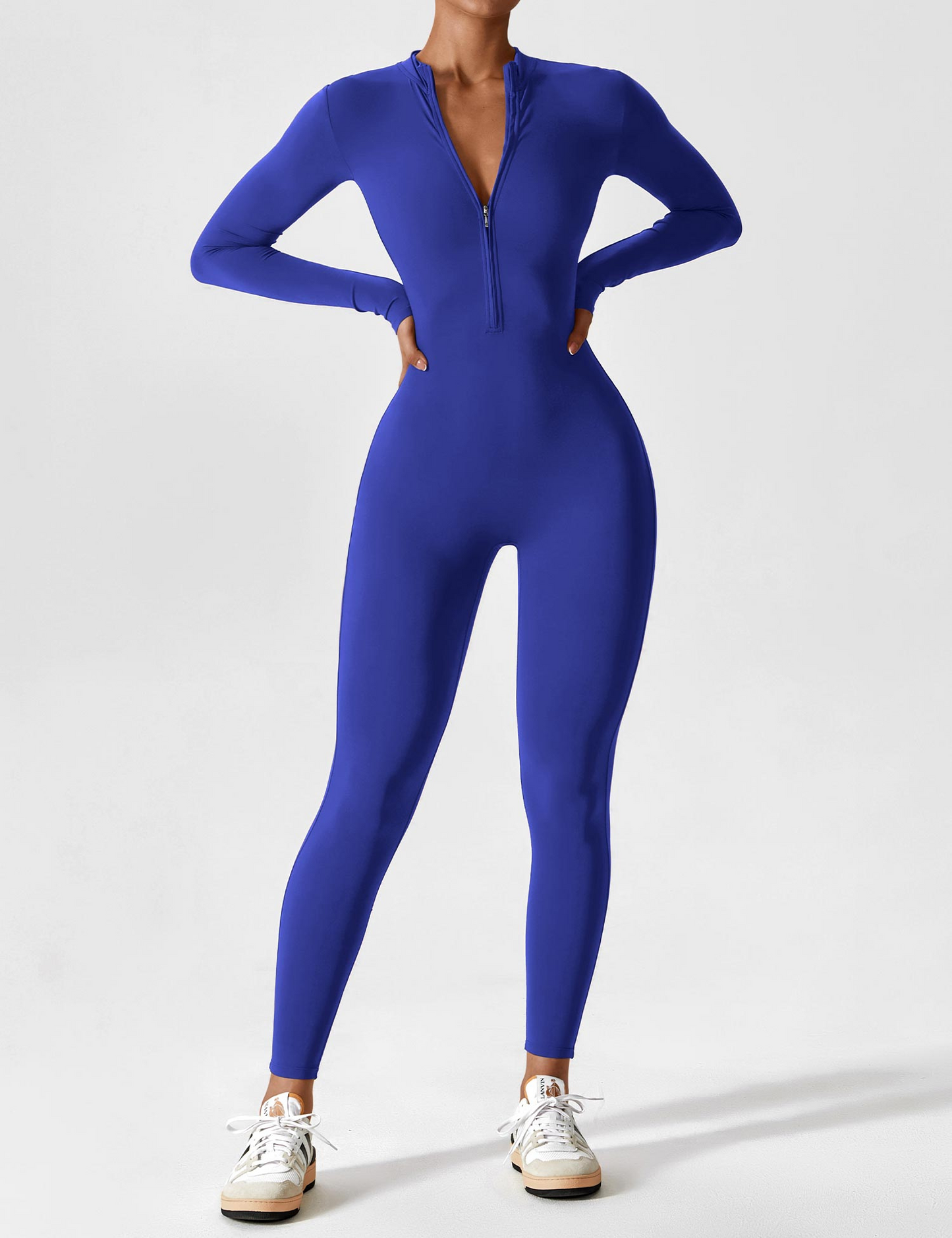 Levoire | Jumpsuit élégant pour femmes avec col montant et fermeture éclair pour femmes Petit bleu