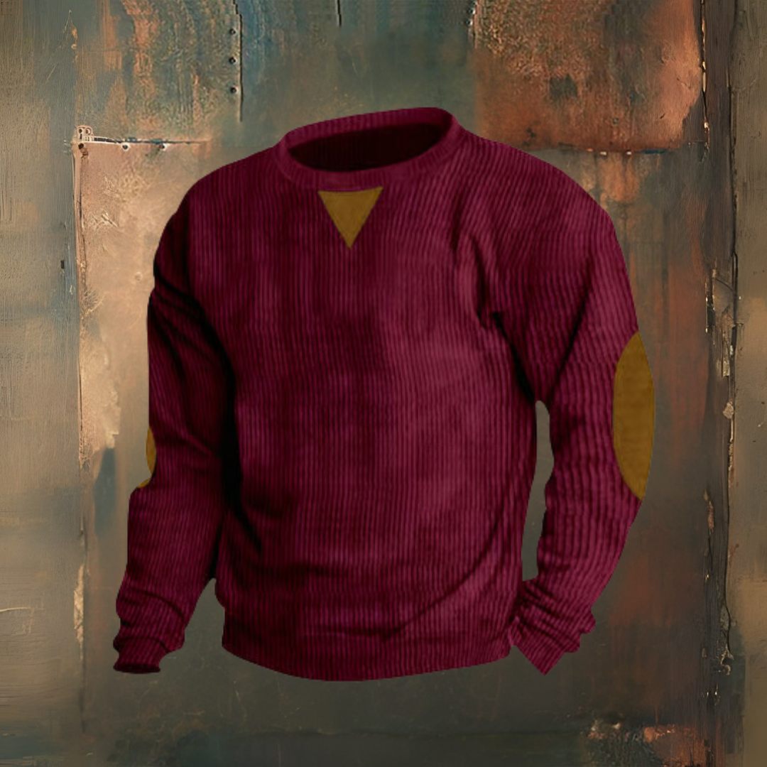 Levoire | Velours Côtelé Col Rond Long Décontracté Pull-Over Rot
