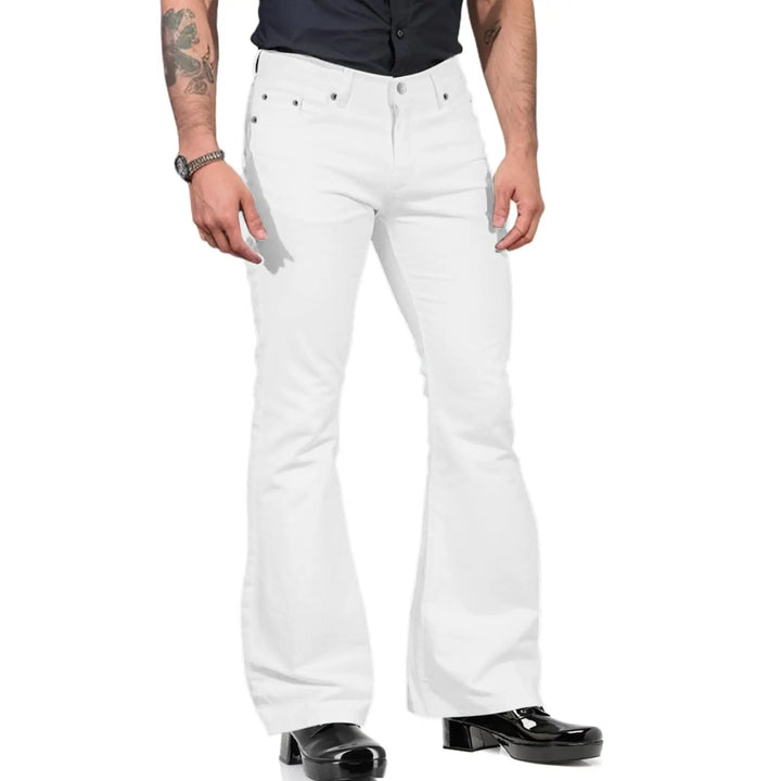 Levoire | Pantalons Évasés Rétro pour Hommes Blanc