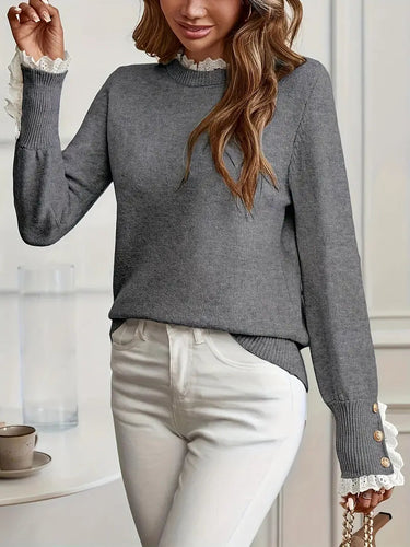 Levoire | Pull Femme Avec Encolure Ronde Et Joli Design De Manches Et Col