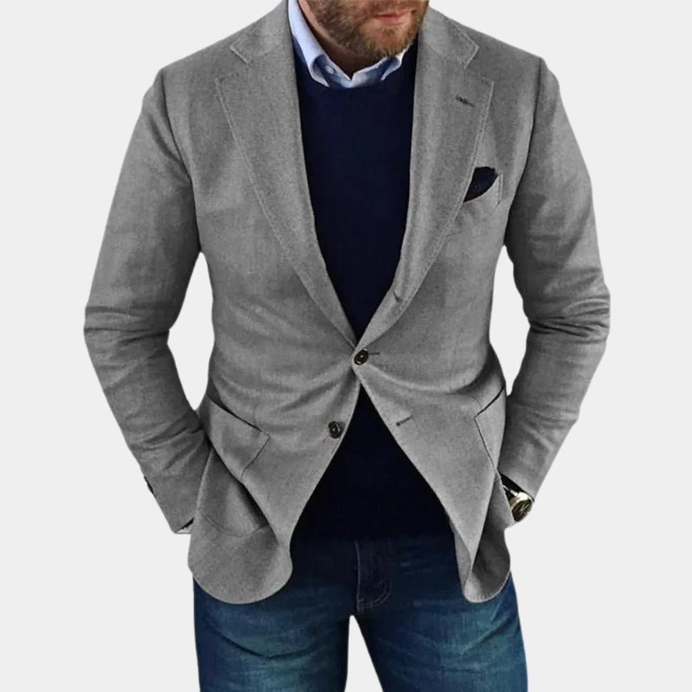 Levoire | Veste pour hommes Blazer élégant Décontracté Boutonné Veste pour hommes Gris