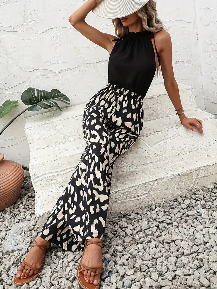 Levoire | Combinaison Avec Motif Léopard Et Jambe Large