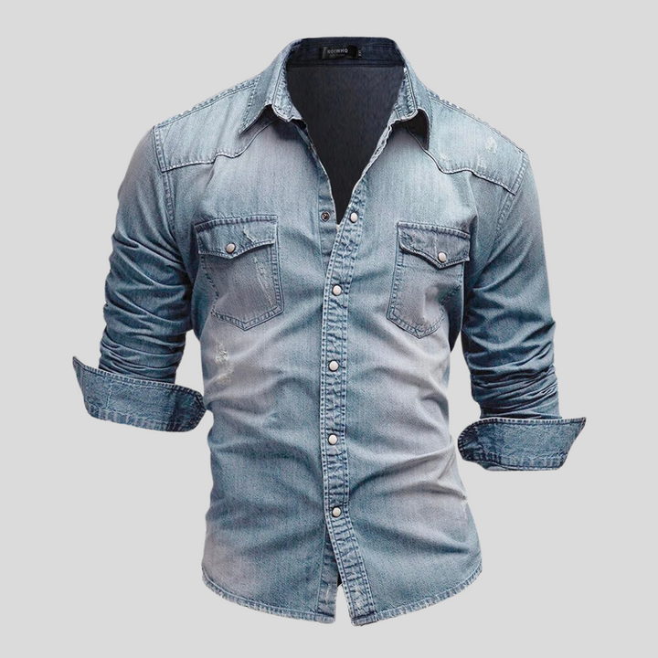 Levoire | Chemise À Manches Longues Moderne Et Décontractée Pour Hommes Bleu clair